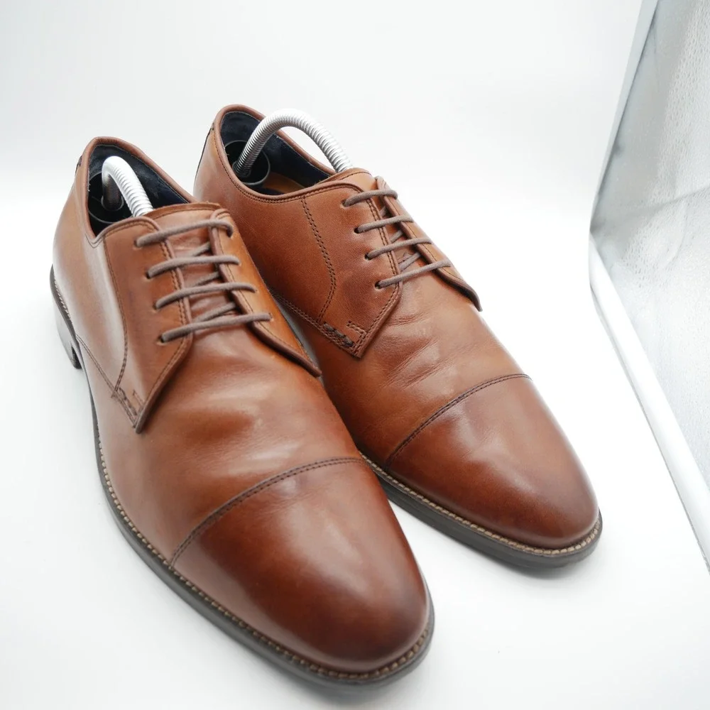 Cole Haan Williams Cap Toe Derby Shoes British Tan Leather C11532 Mens 9 M